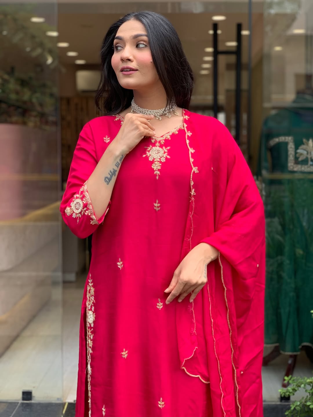 Ruhani Silk Blossom Suit Set