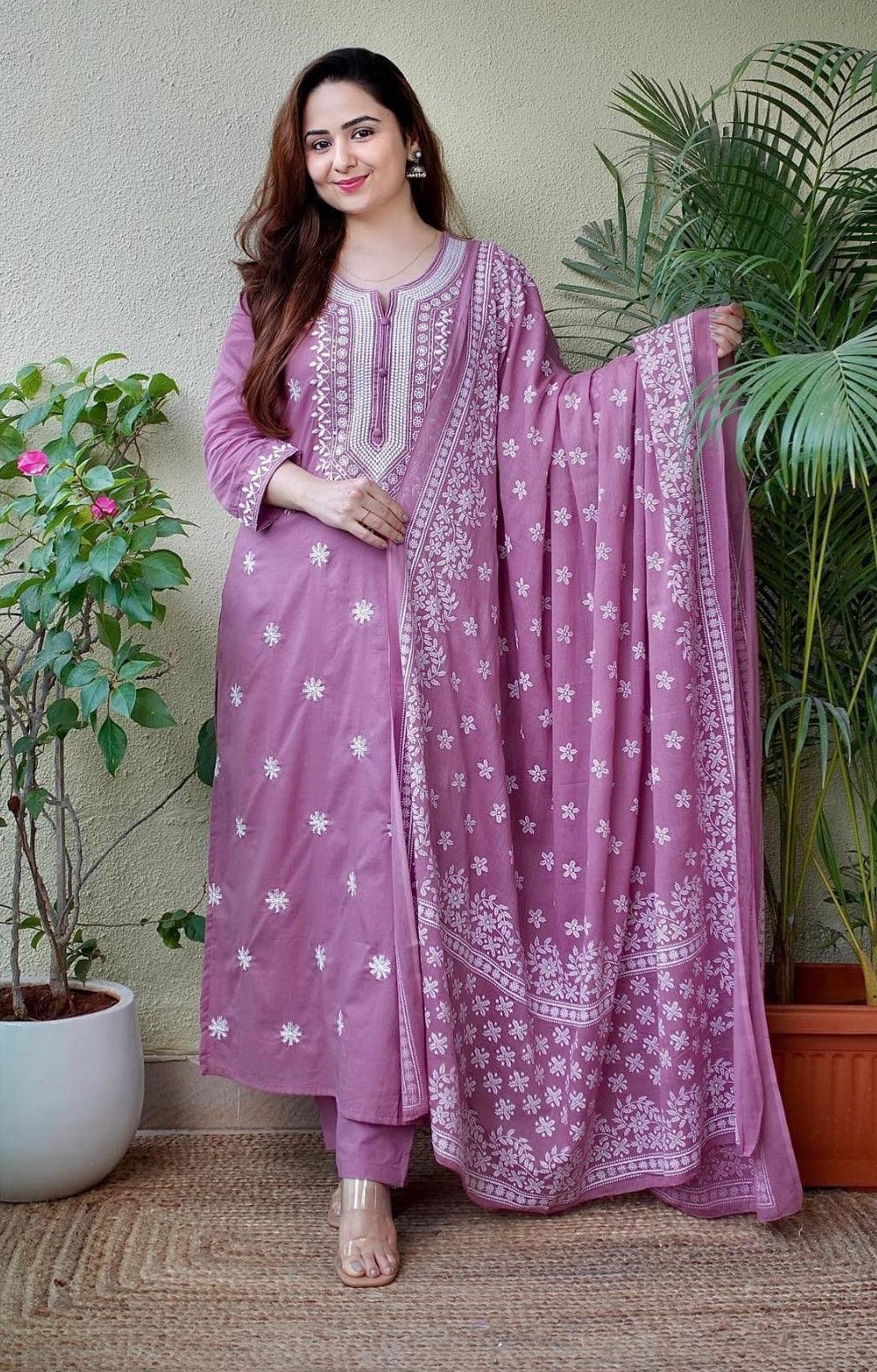 Pink Petal Charm Viscose Suit Set