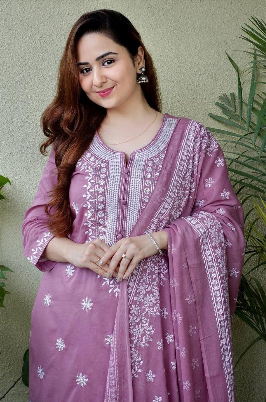 Pink Petal Charm Viscose Suit Set