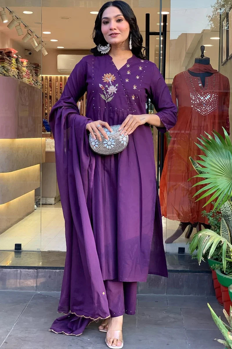 Purple Haze Cotton Mirror Suit