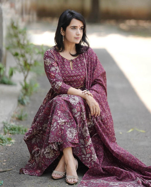 Plum Garden Pure Viscose Suit Set