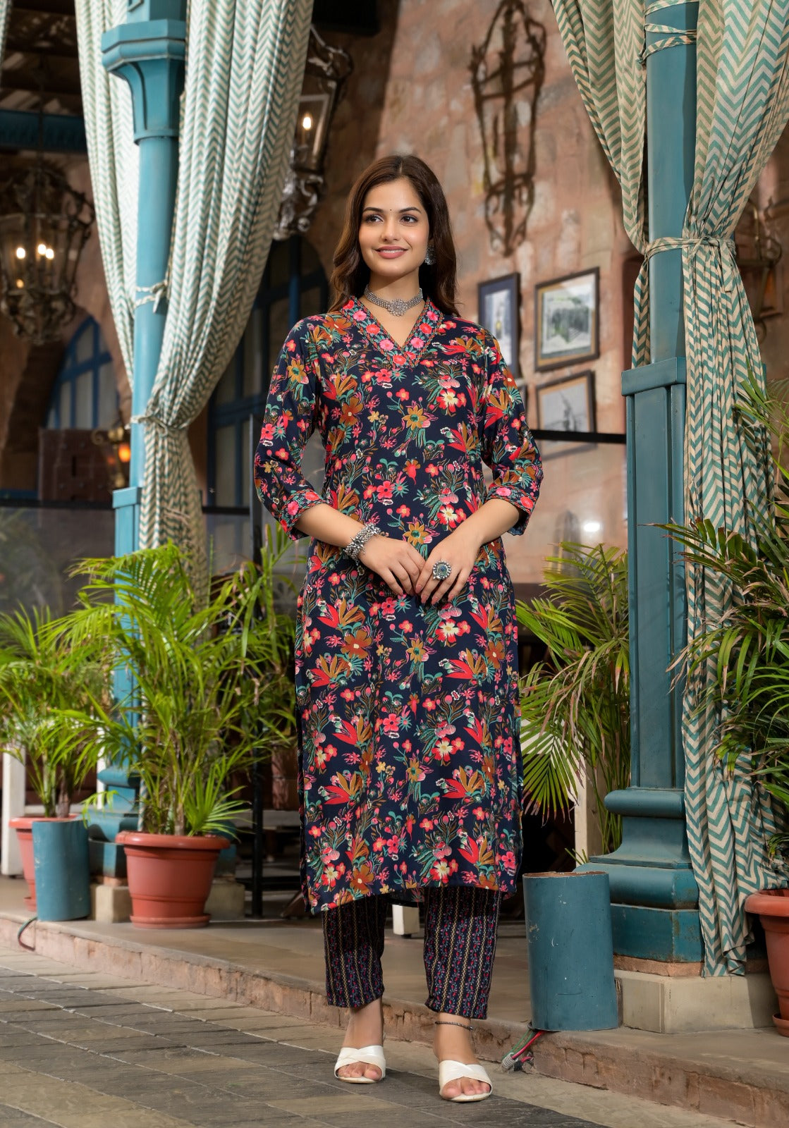 Gulmohar Dusk Pure Viscose Suit Set