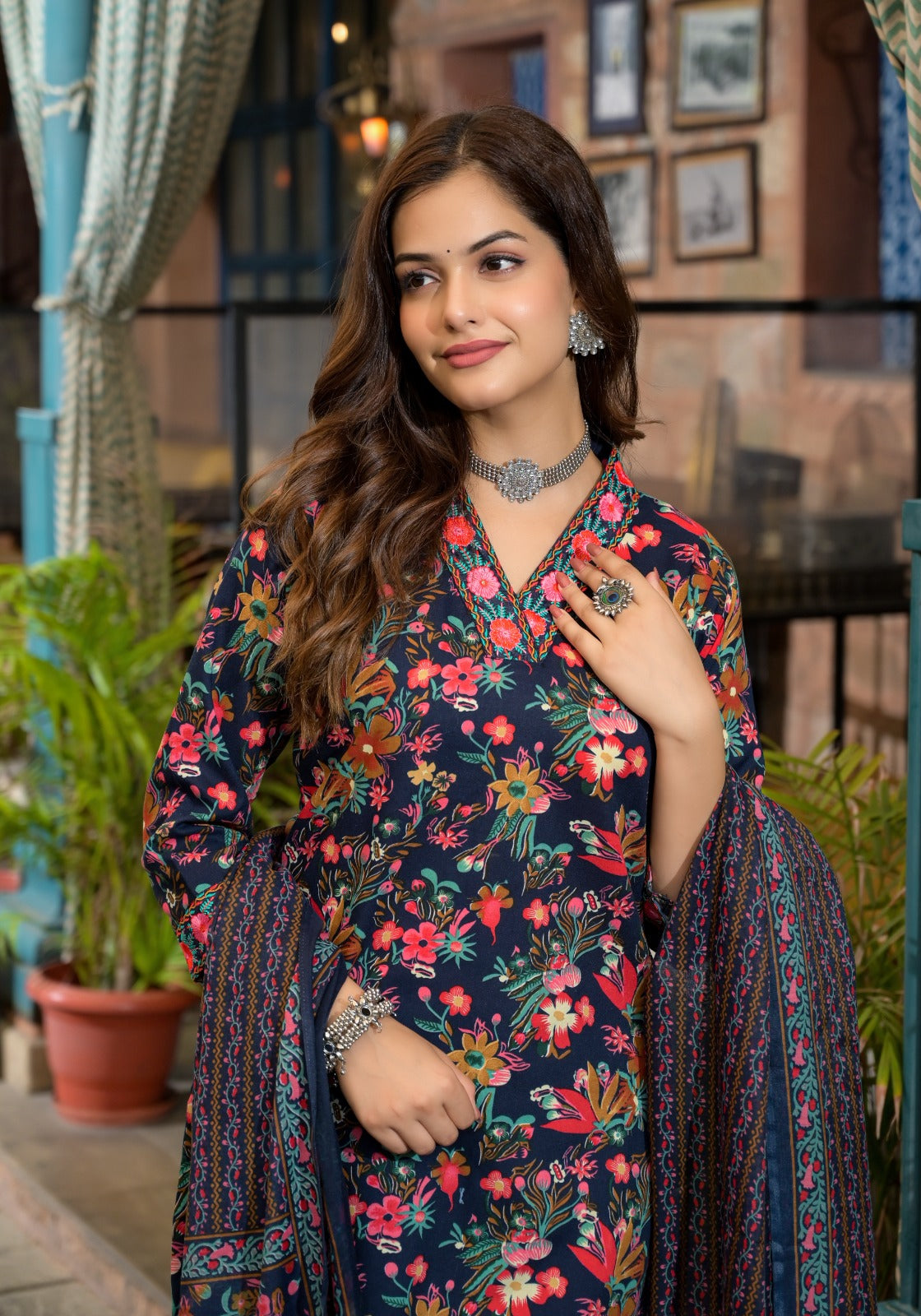Gulmohar Dusk Pure Viscose Suit Set