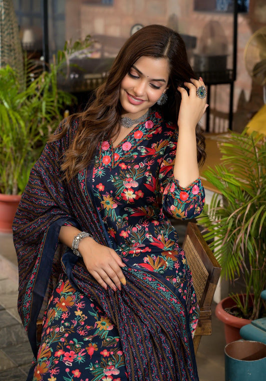 Gulmohar Dusk Pure Viscose Suit Set