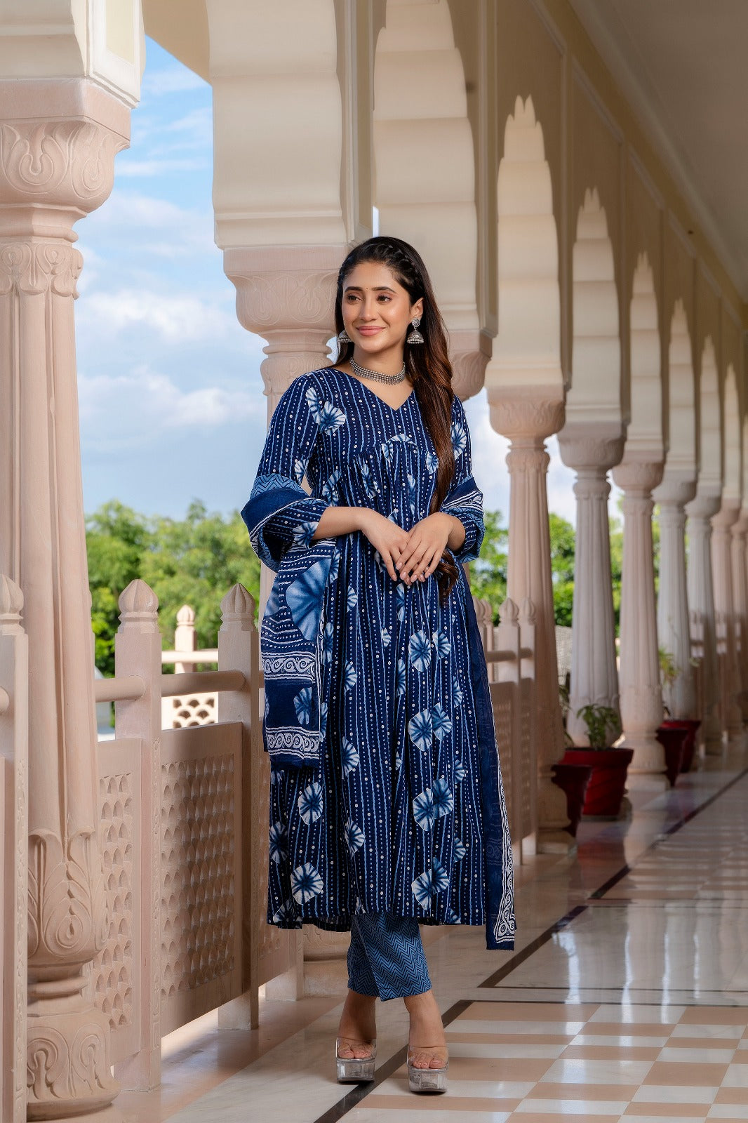 Indigo Blossom Pure Viscose Suit Set