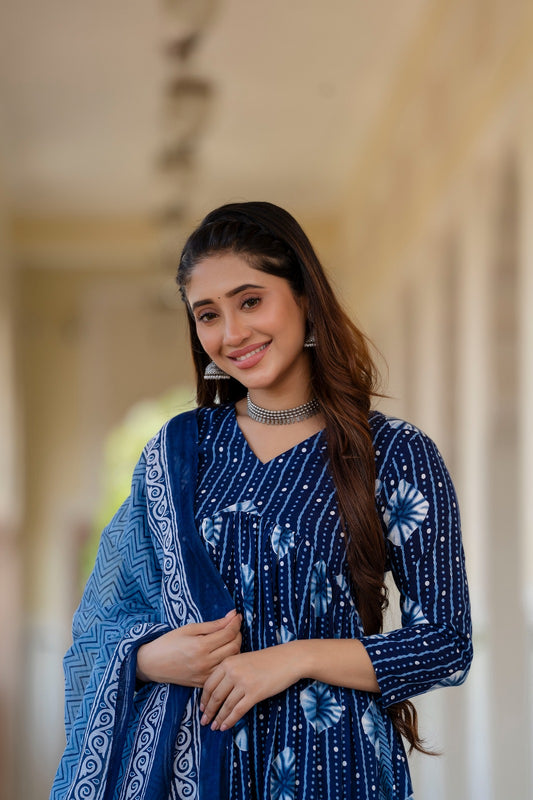 Indigo Blossom Pure Viscose Suit Set