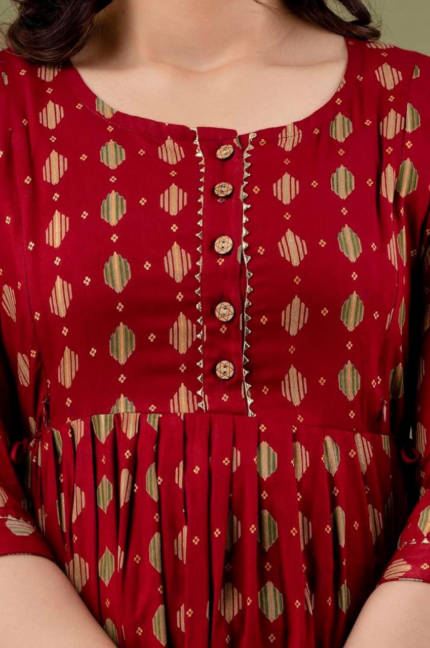 Scarlet Bloom Maternity Gown