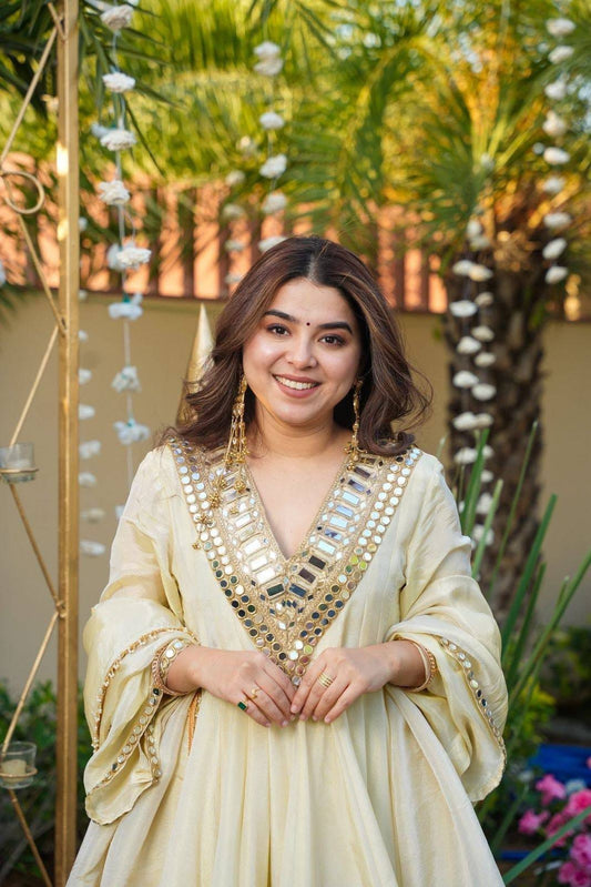 Sheesham Glow Mirror Sharara Set