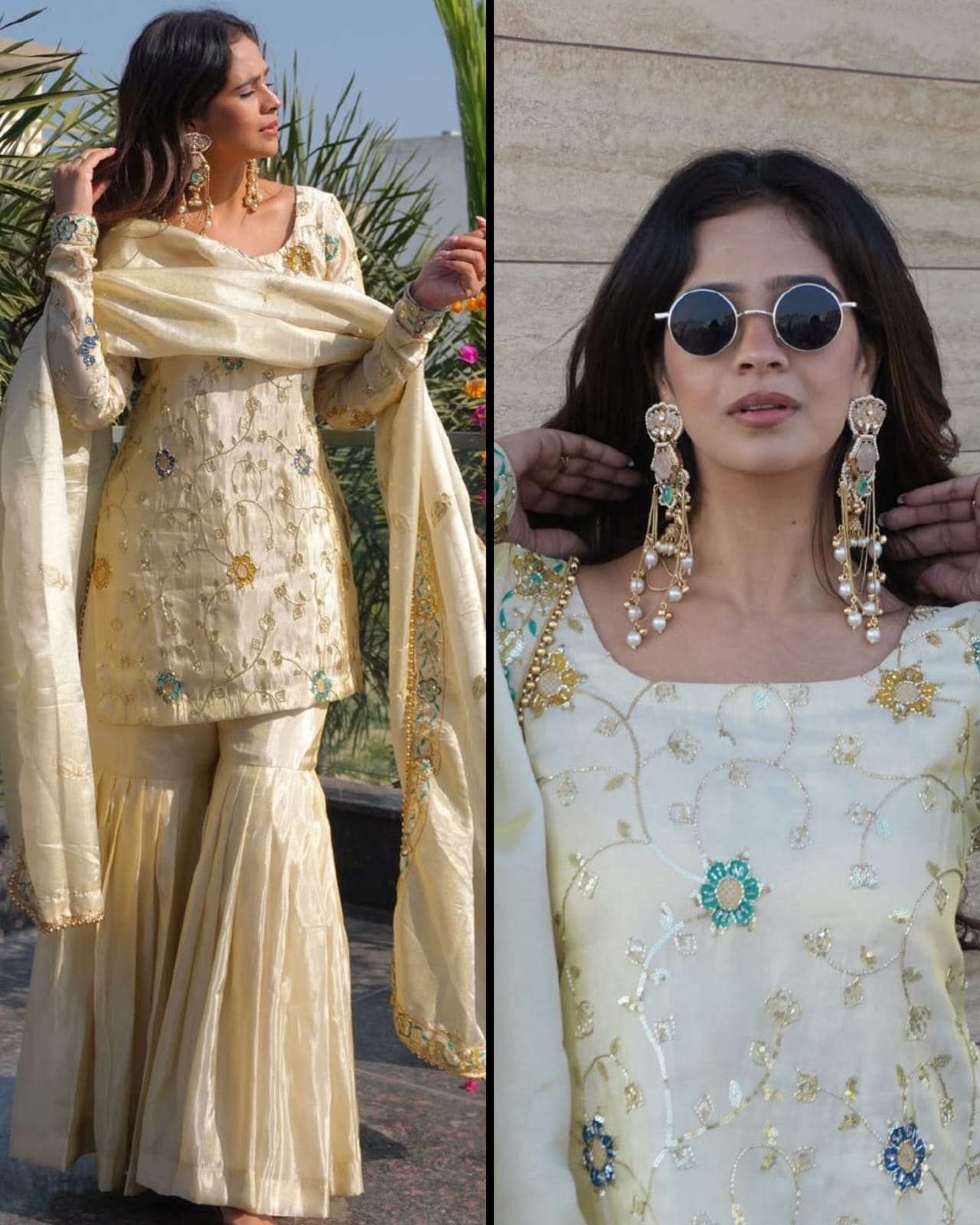 Zarqa Ivory Royale Sharara Set