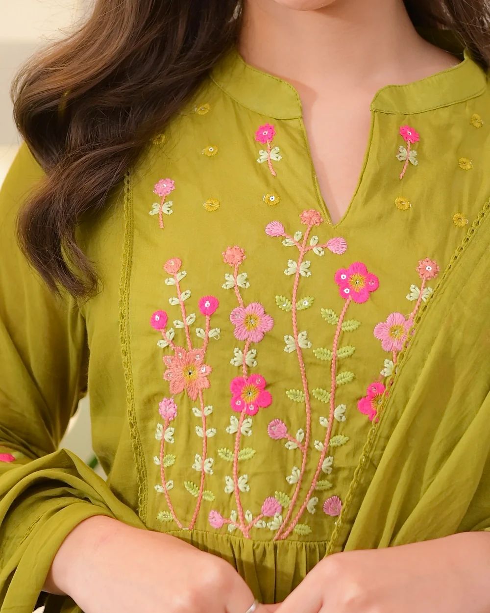 The Blooming Floral Embroidered Suit Set