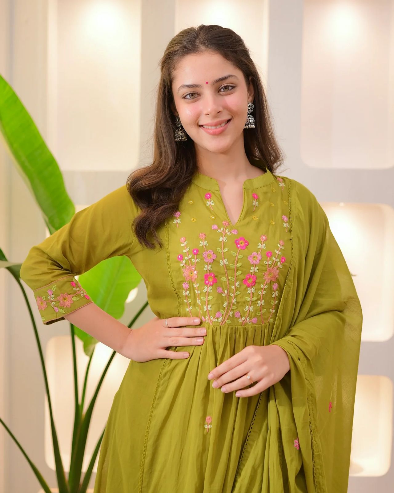 The Blooming Floral Embroidered Suit Set