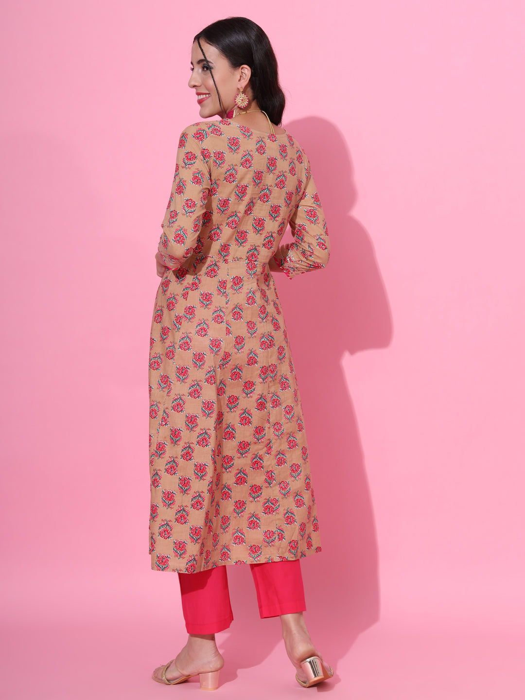 Pure Cotton Kurta Set with Embroidery & Lace
