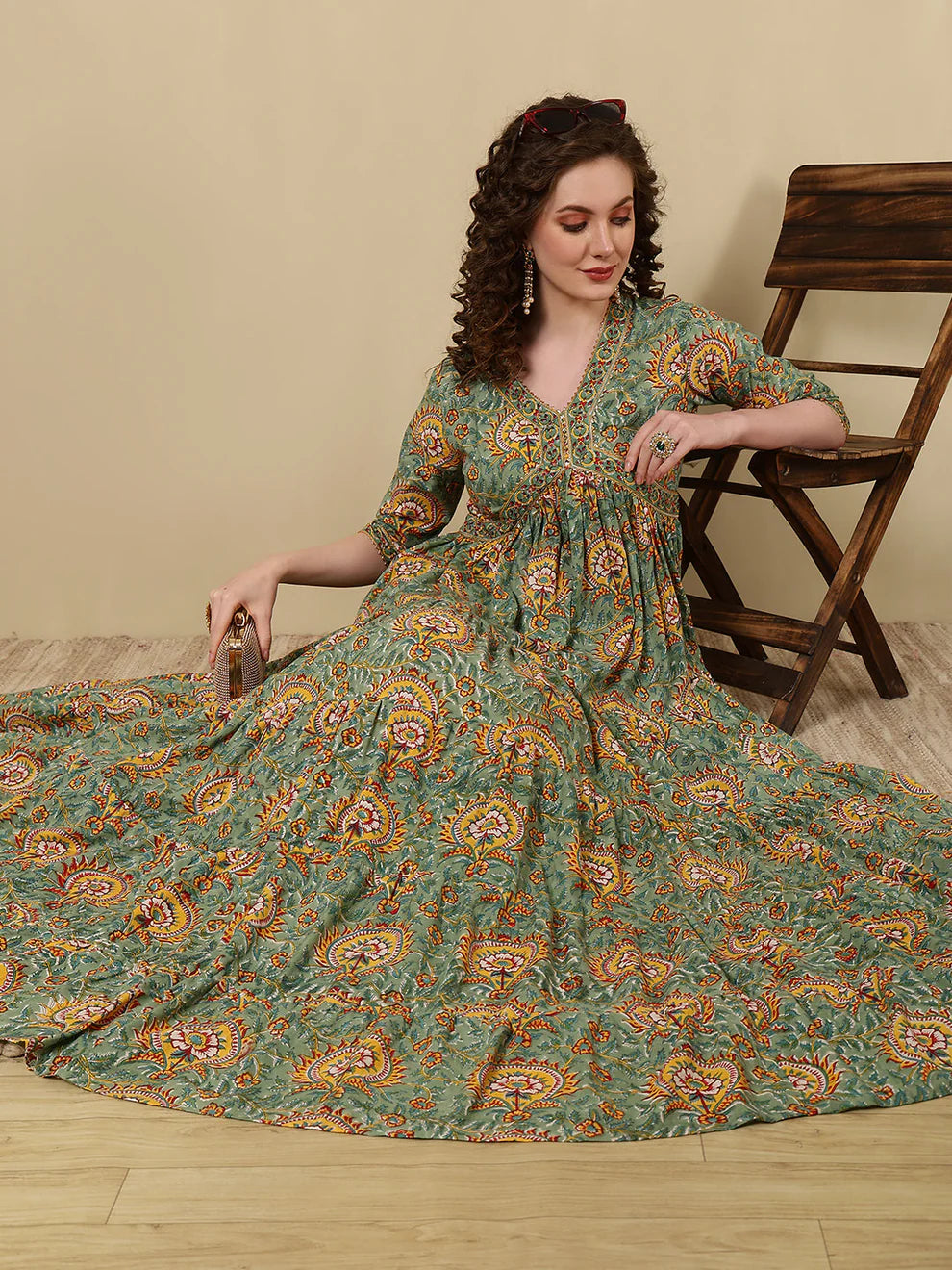 Aarvika Meadow Cotton Gown
