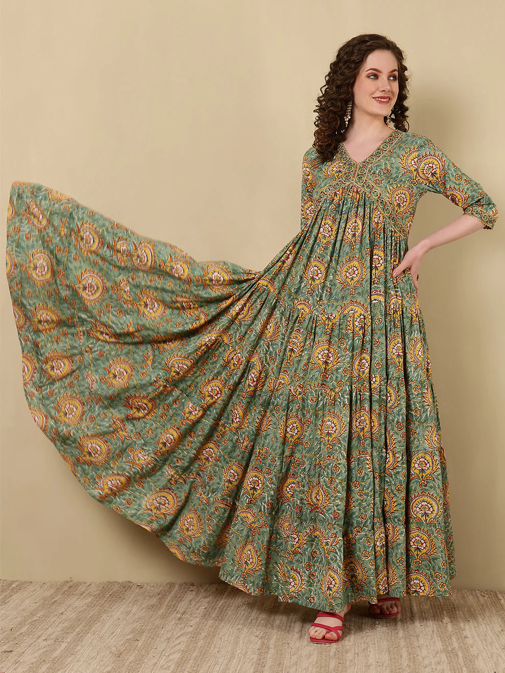 Aarvika Meadow Cotton Gown