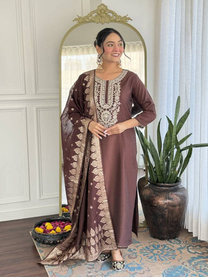 Noor-E-Zari Pure Silk Suit Set