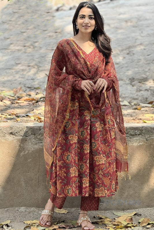 Rust Rosewood Viscose Suit Set