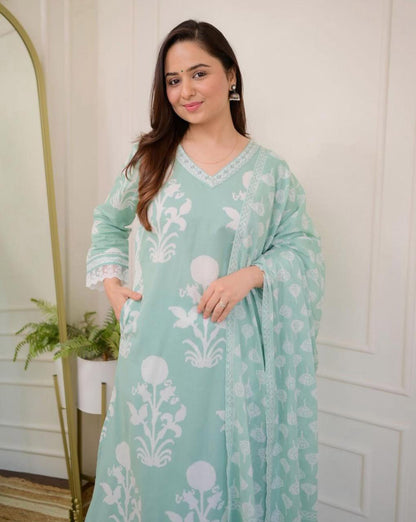 Mint Blossom Rayon Set