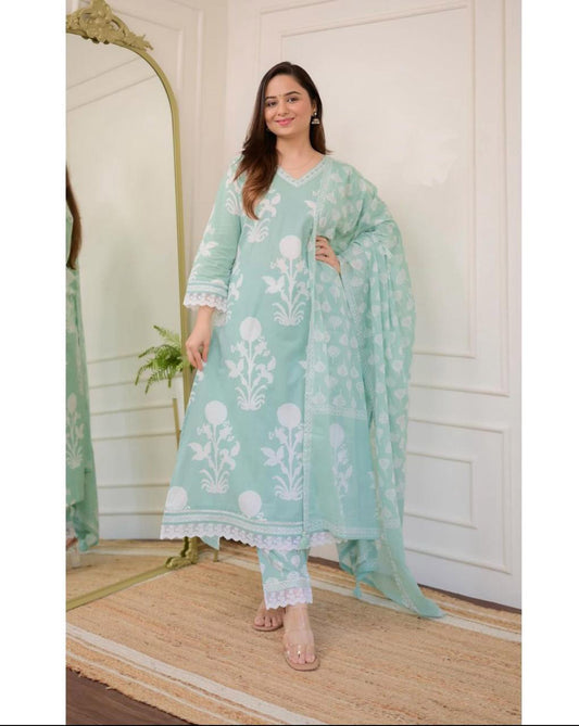 Mint Blossom Rayon Set