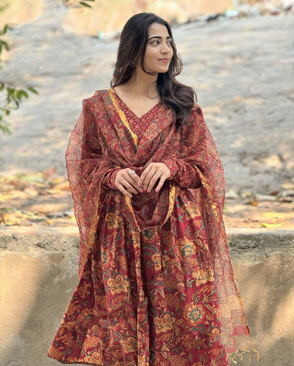 Rust Rosewood Viscose Suit Set