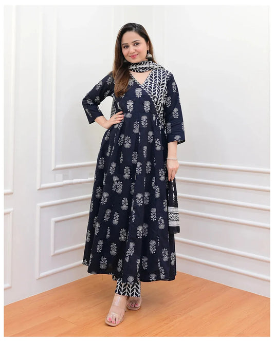 Blue Harmony Flared Suit Set