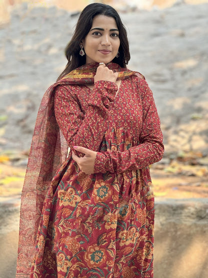 Rust Rosewood Viscose Suit Set