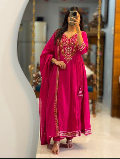 Saanvi Pink Heirloom Anarkali Suit Set