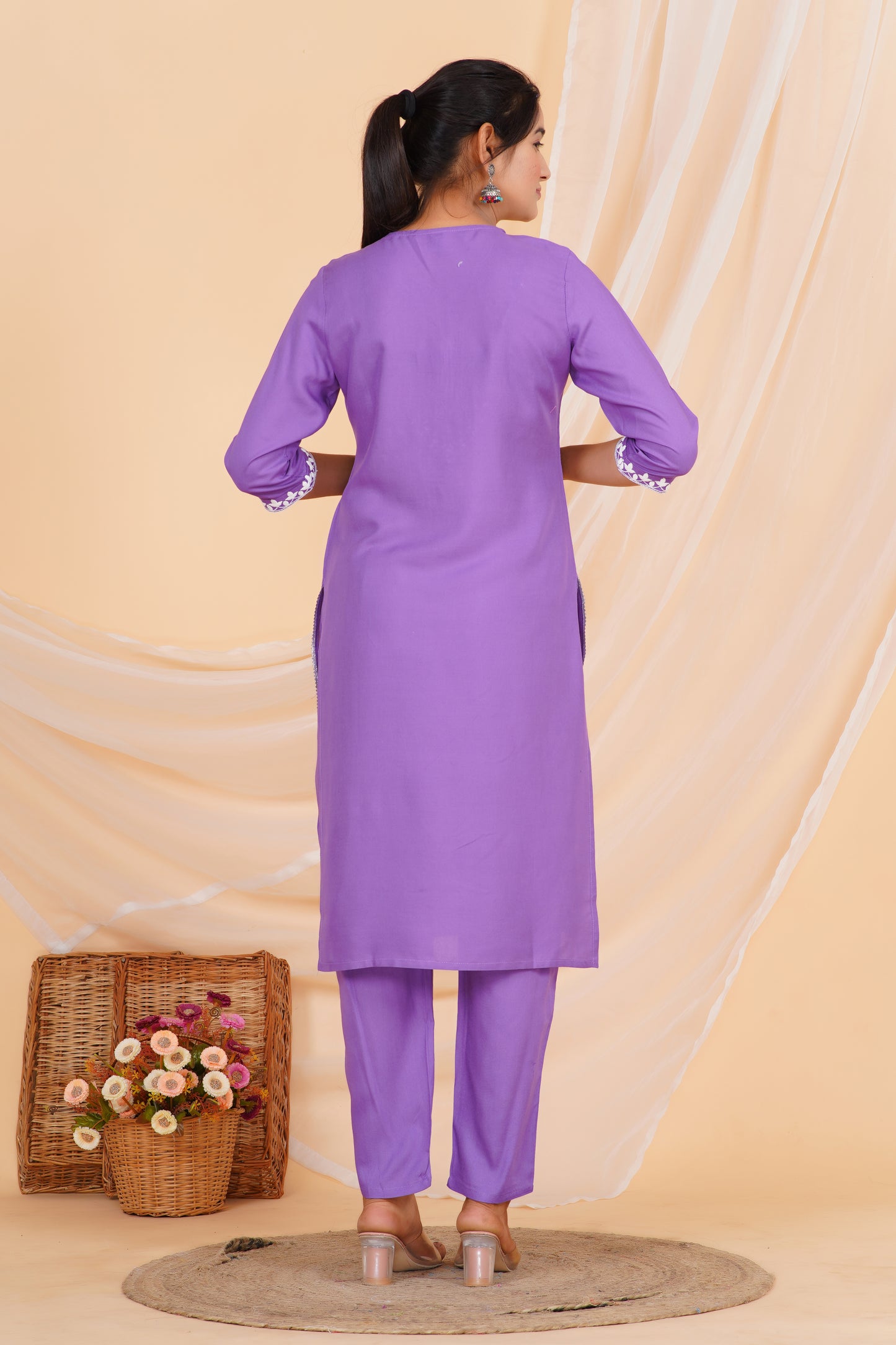 Lavender Charm Viscose Rayon Suit Set