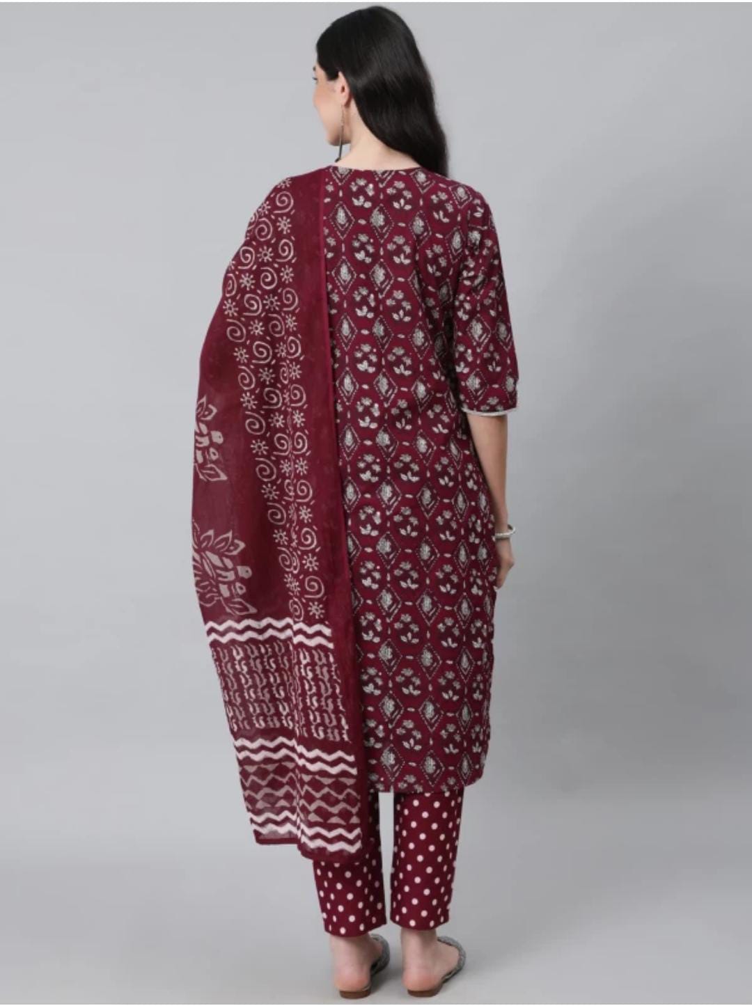 Maroon Hand Embroidered Suit Set