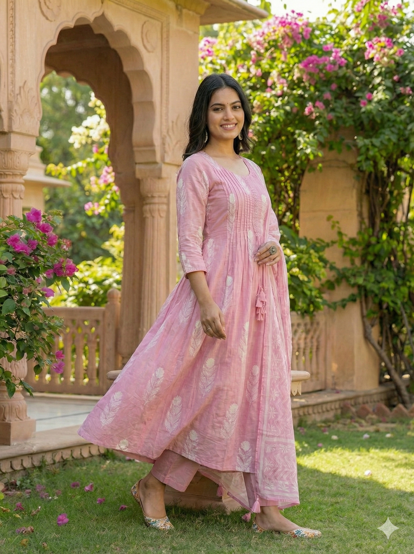 Aashni Rose Petal Cotton Suit Set