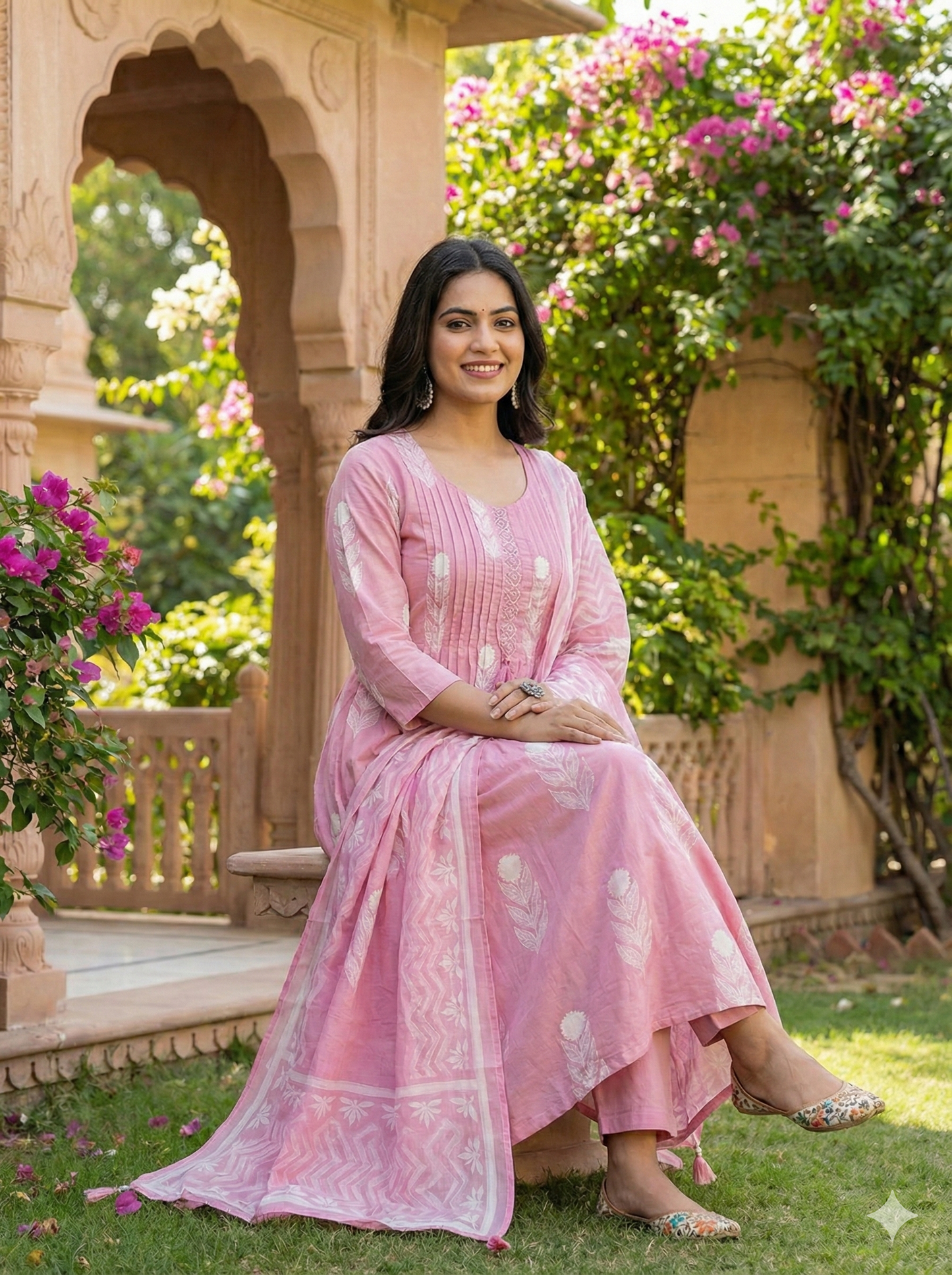 Aashni Rose Petal Cotton Suit Set