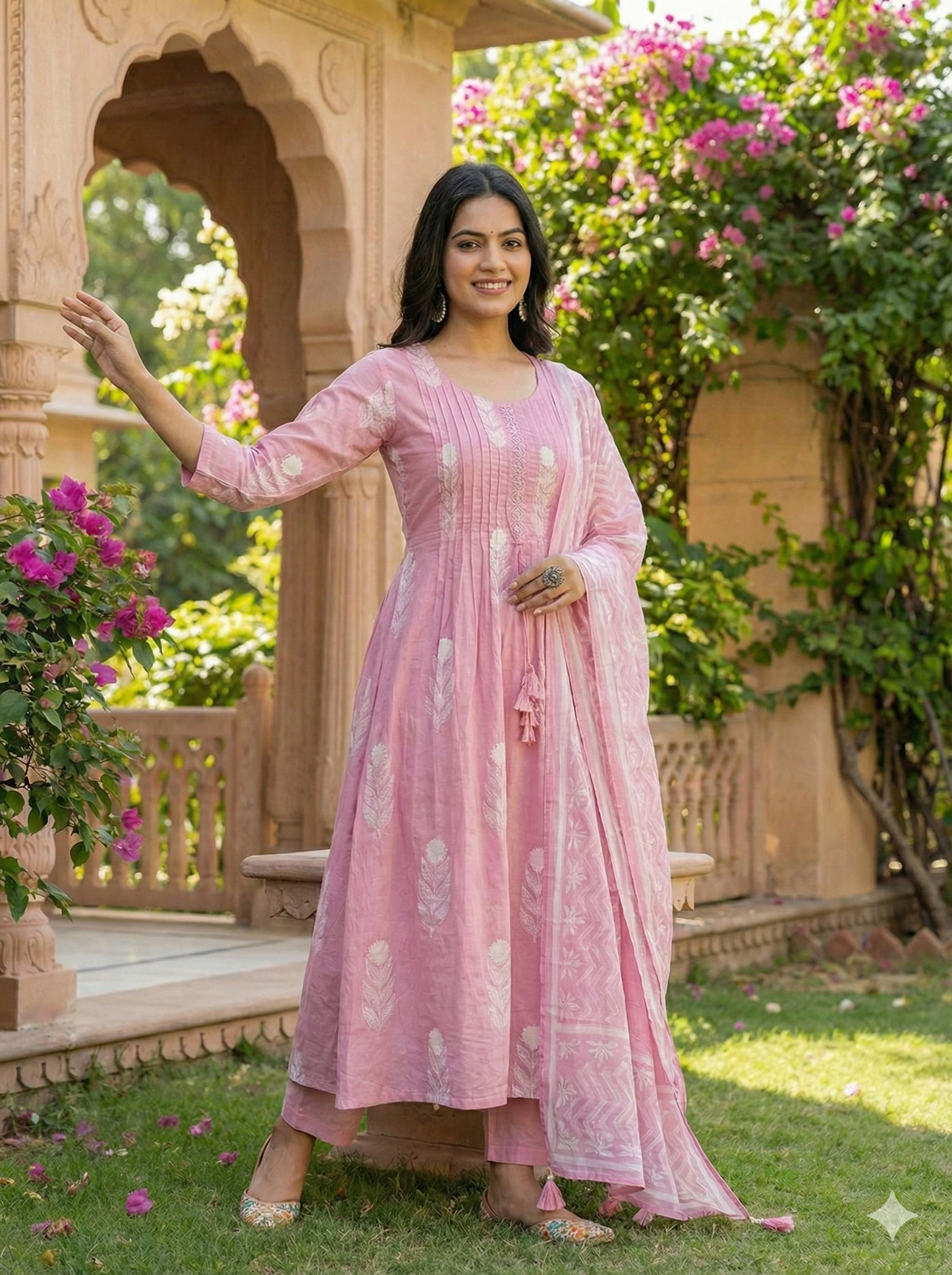 Aashni Rose Petal Cotton Suit Set