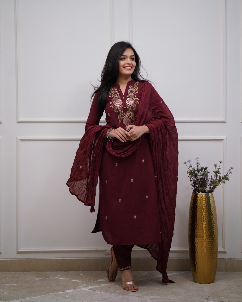Gulrooh Maroon Elegance Suit Set