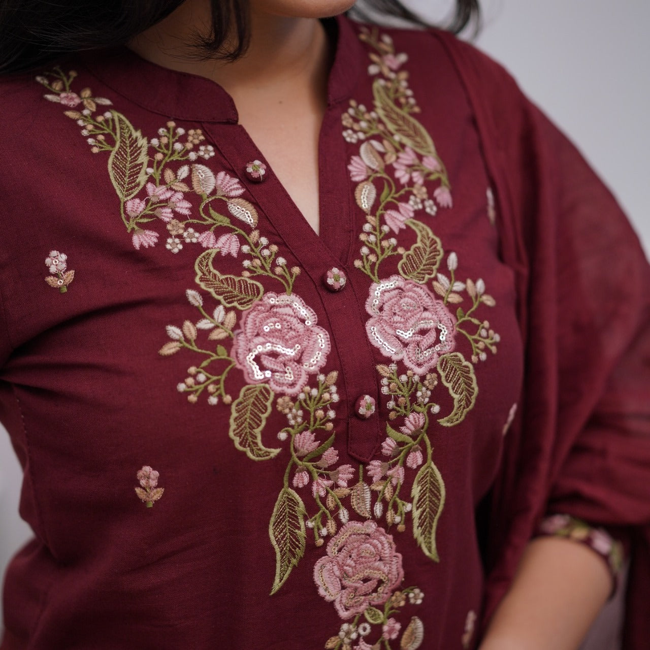Gulrooh Maroon Elegance Suit Set