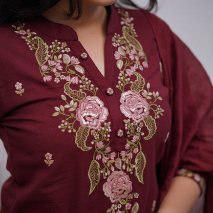 Gulrooh Maroon Elegance Suit Set