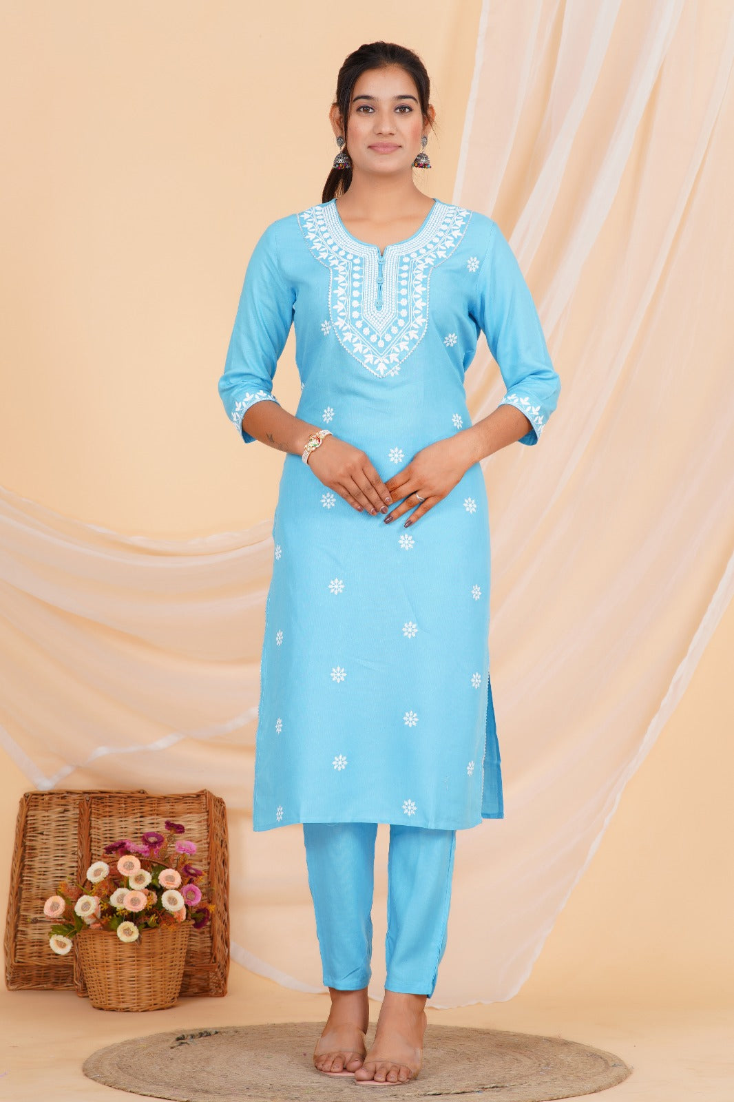 Bluebell Breeze Viscose Rayon Suit Set