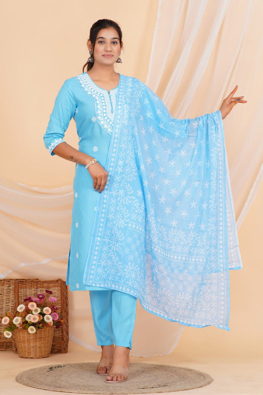 Bluebell Breeze Viscose Rayon Suit Set