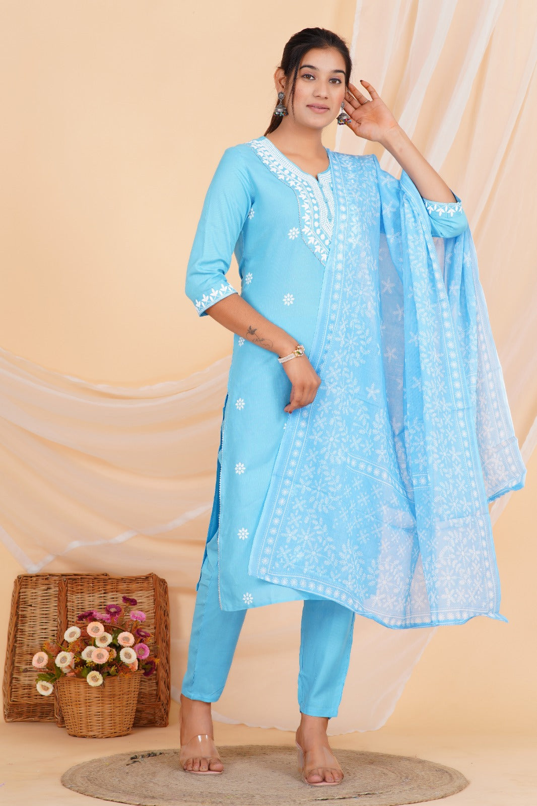 Bluebell Breeze Viscose Rayon Suit Set