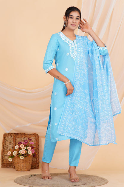 Bluebell Breeze Viscose Rayon Suit Set