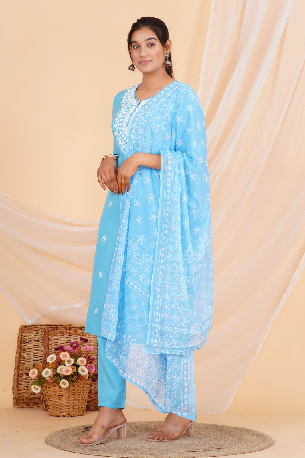 Bluebell Breeze Viscose Rayon Suit Set