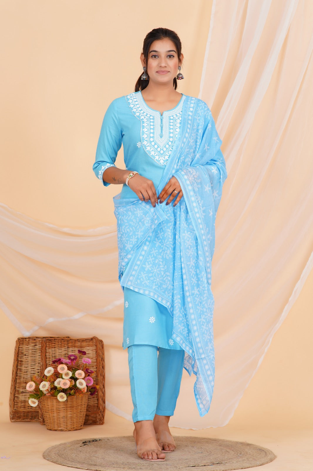 Bluebell Breeze Viscose Rayon Suit Set