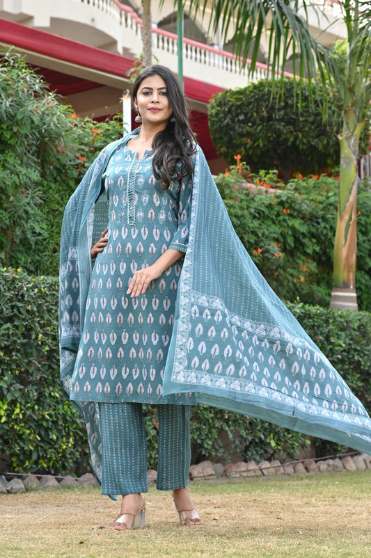 Elegant Rayon Straight Suit Set