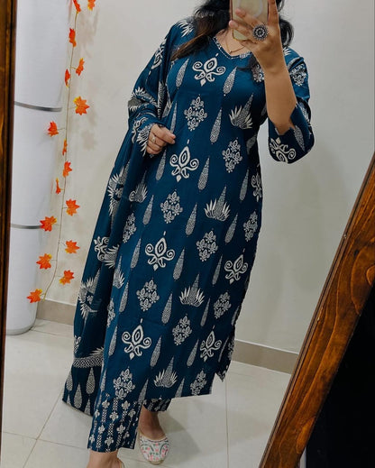 Zehra Sparkle Cotton Suit