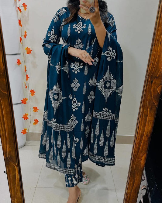 Zehra Sparkle Cotton Suit