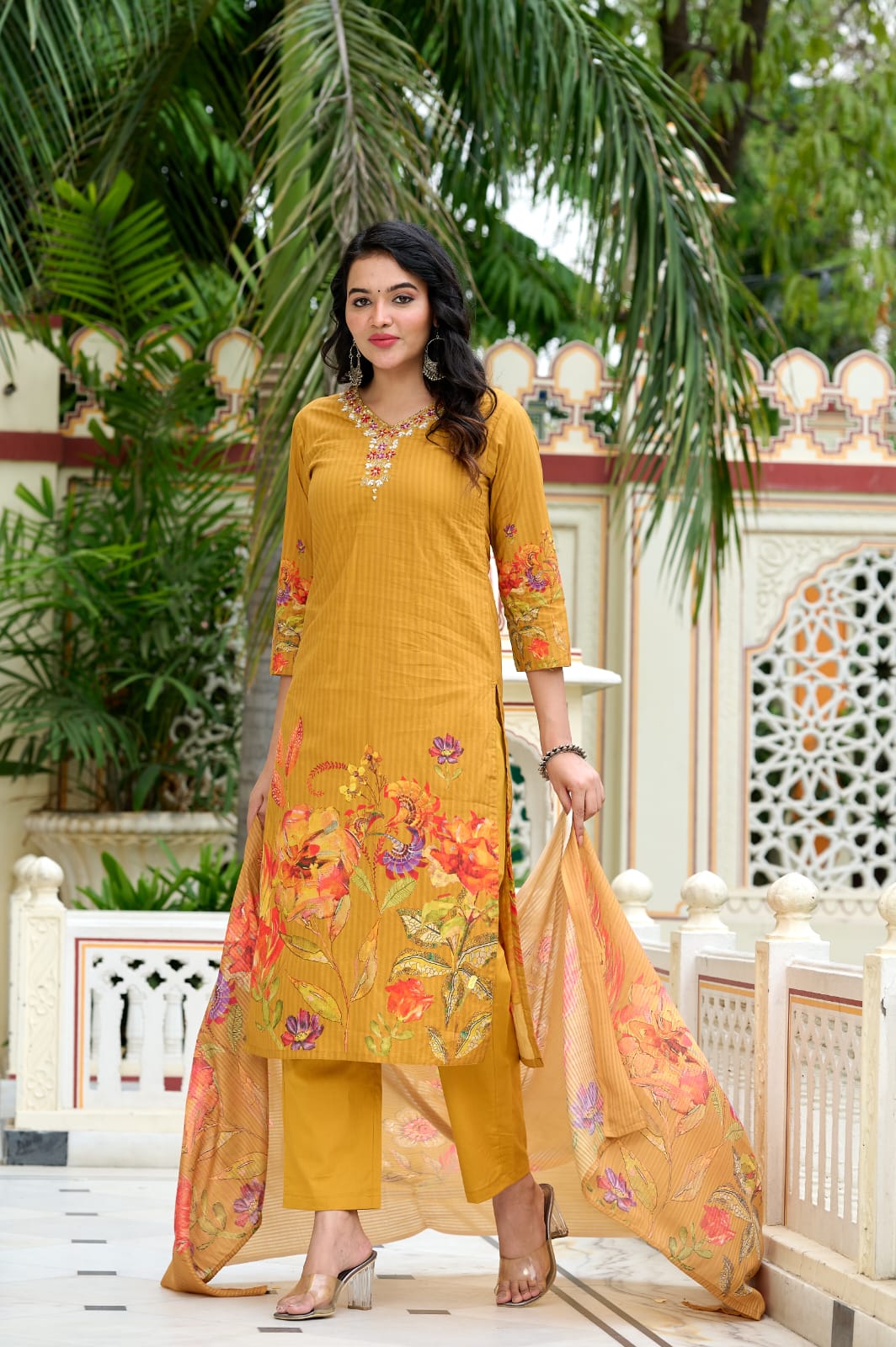 Rangrika Blossom Cotton Suit Set