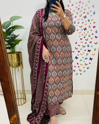 Teal Royale Handcrafted Cotton Suit Set