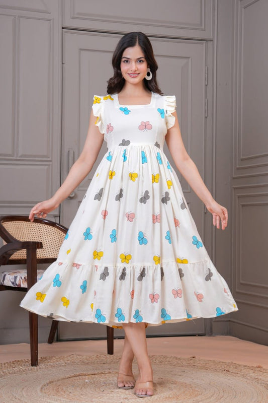 Ivory Butterfly Bliss Anarkali Gown