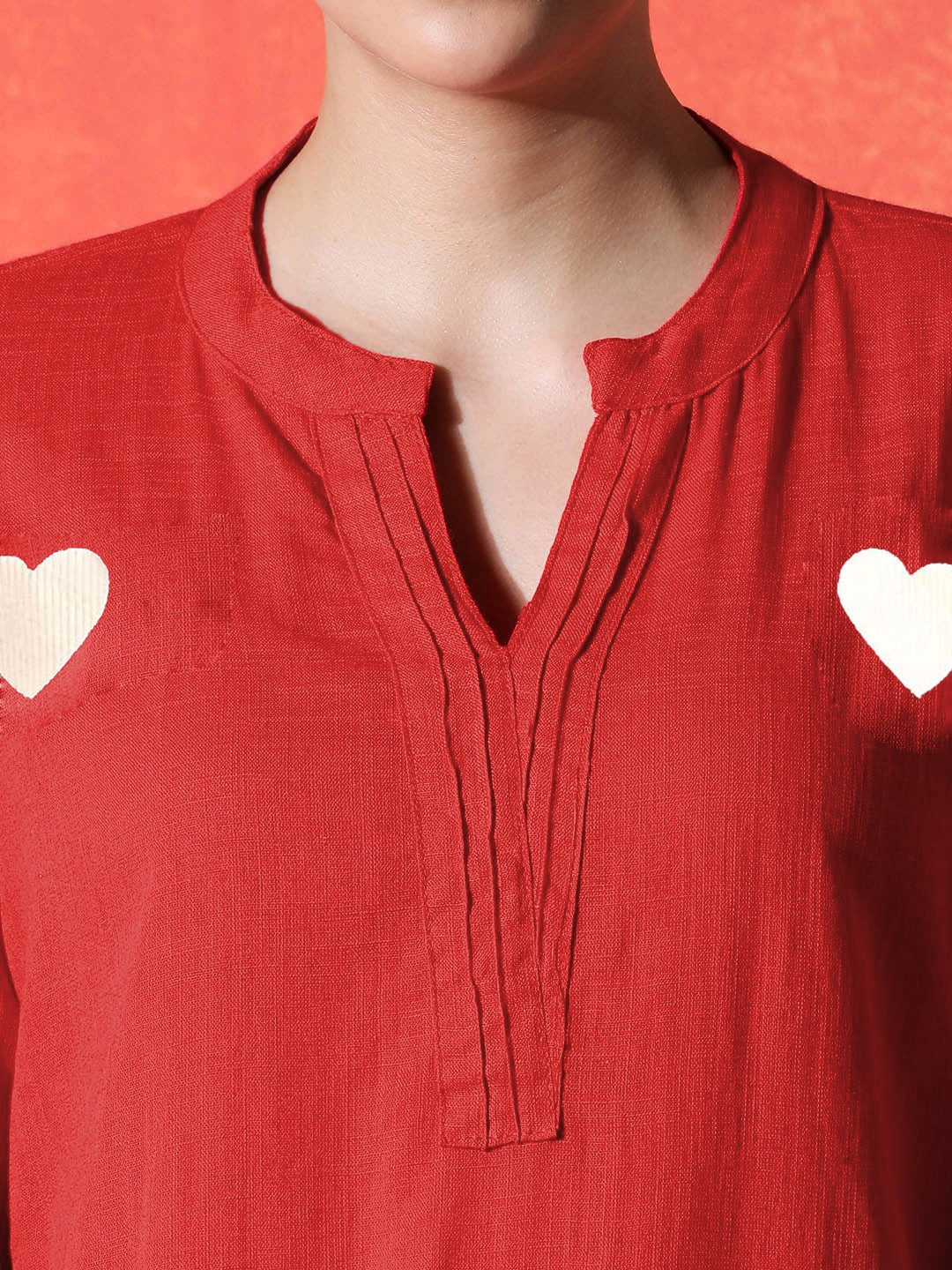 Gulnaar Scarlet Cotton Kurta Set