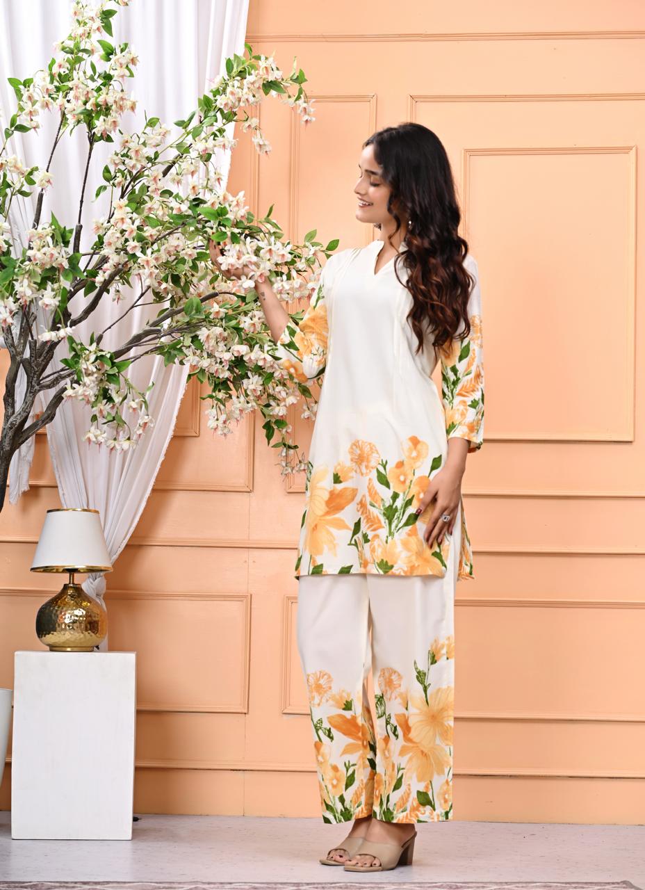 SunBlossom Ivory Bloom Co-ord Set