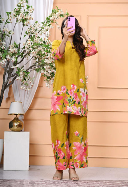 Marigold Bloom Pure Cotton Co-ord Set