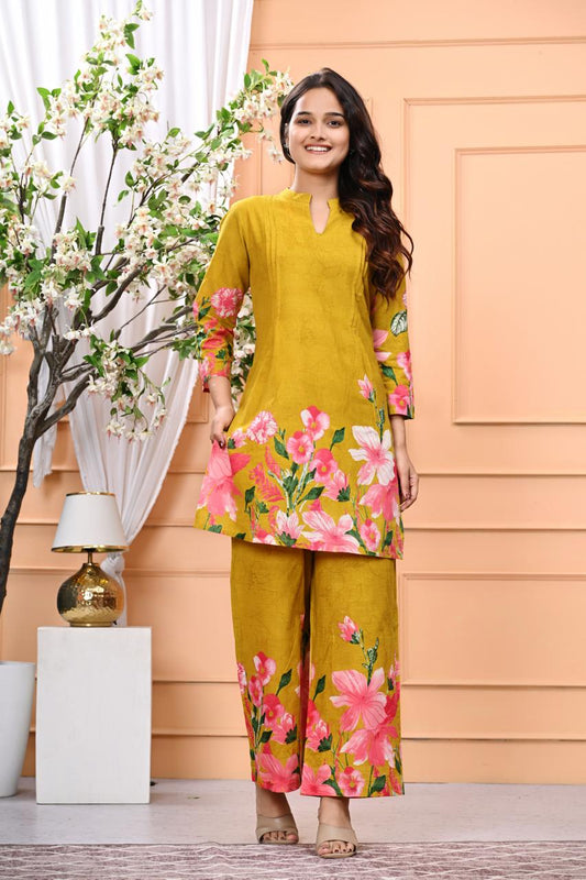 Marigold Bloom Pure Cotton Co-ord Set
